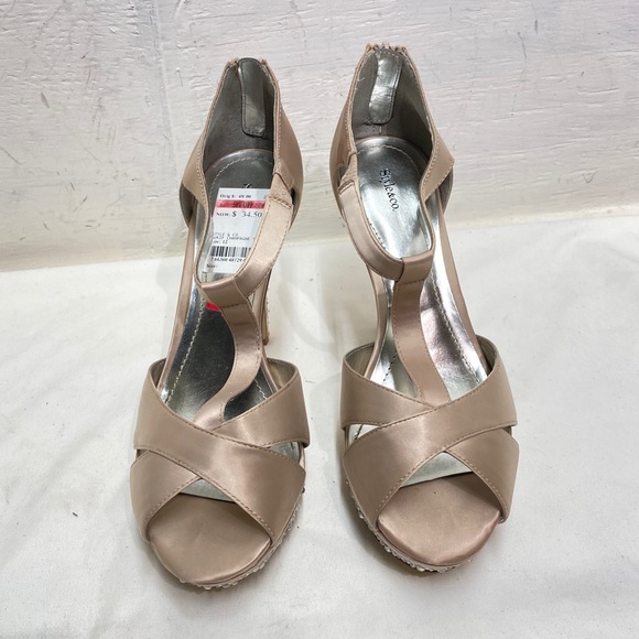 Style & Co Suki Women's Champagne Open Toe Platform Heels Size 10 - Picture 5 of 16